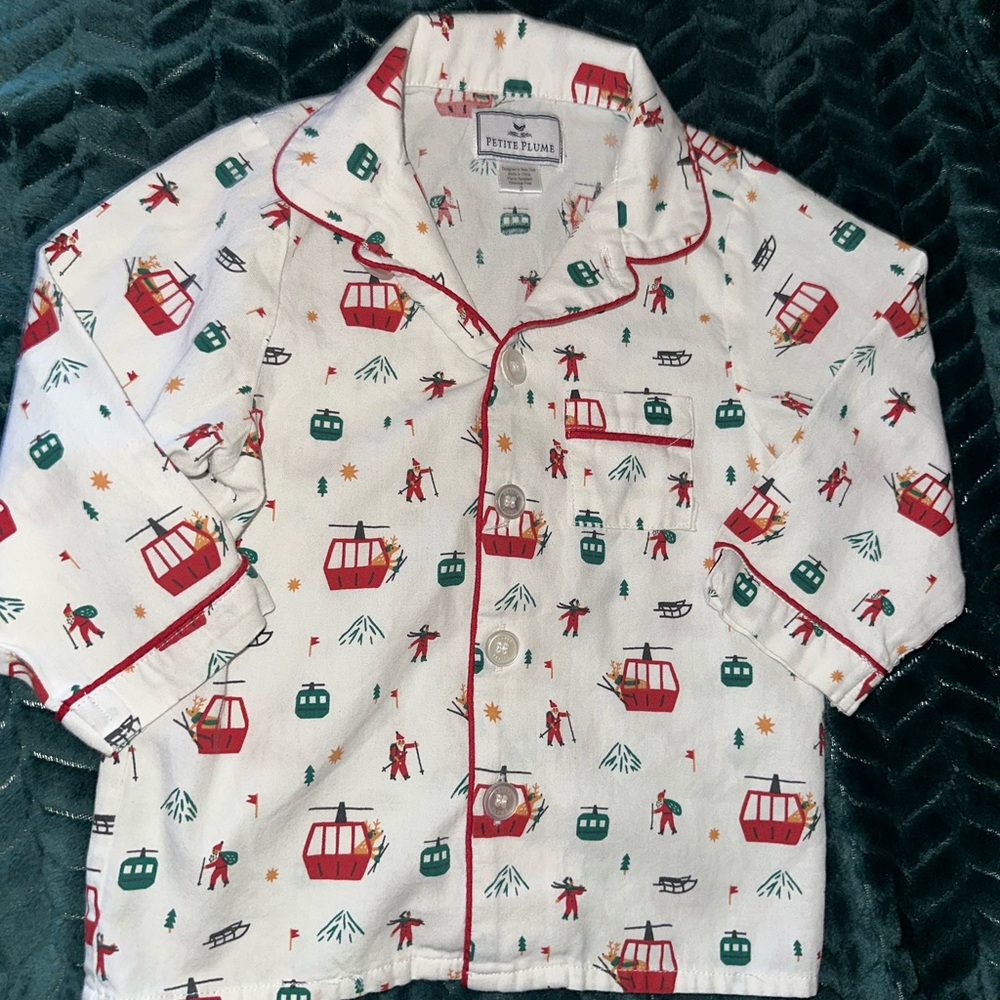 ⛷️RARE Petite Plume Ski lift & Ski PJ top